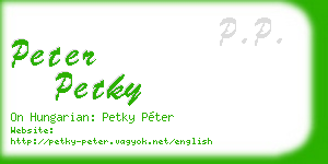 peter petky business card