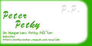 peter petky business card